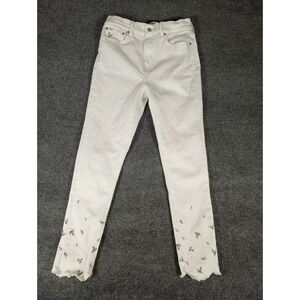 POLO RALPH LAUREN Women's Skinny Jeans Tompkins White High Rise Boho Size 30
